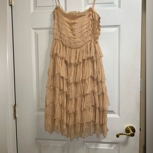 Jill Stuart SILK peach Ruffled Dress size 6